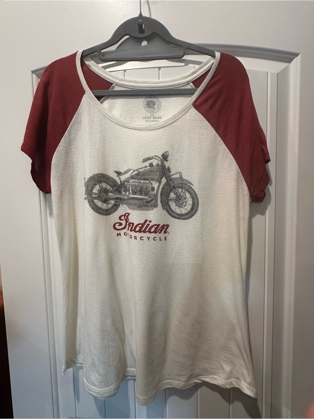 Lucky Brand Indian Motorcycle short sleeve Graphic Logo Tee